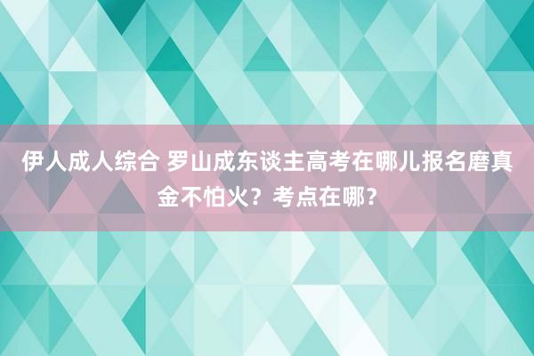 伊人成人综合 罗山成东谈主高考在哪儿报名磨真金不怕火？考点在哪？