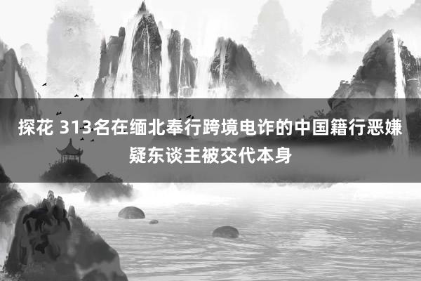 探花 313名在缅北奉行跨境电诈的中国籍行恶嫌疑东谈主被交代本身